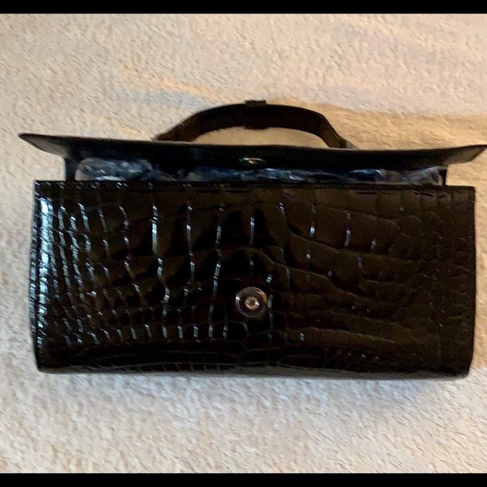 LAI Genuine alligator black clutch bag